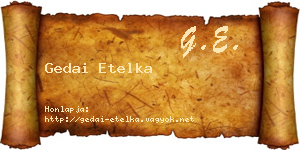 Gedai Etelka névjegykártya